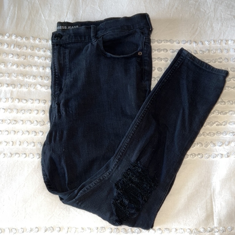 Express | High-Rise Distressed Denim Jean Legging, 16s